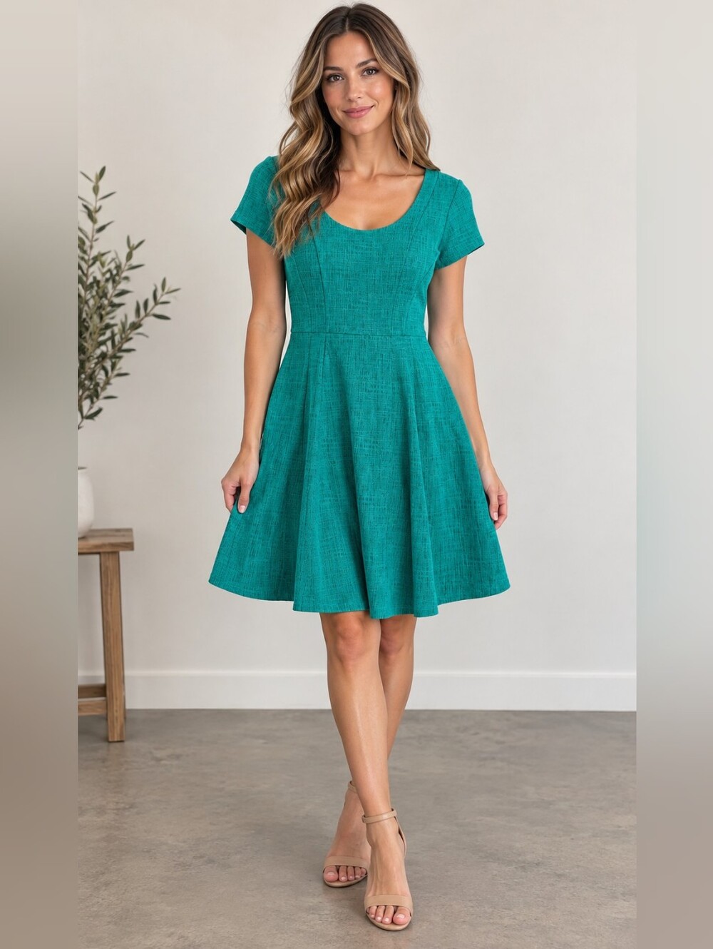 Maeve by Anthropologie Teal Fit & Flare Dress